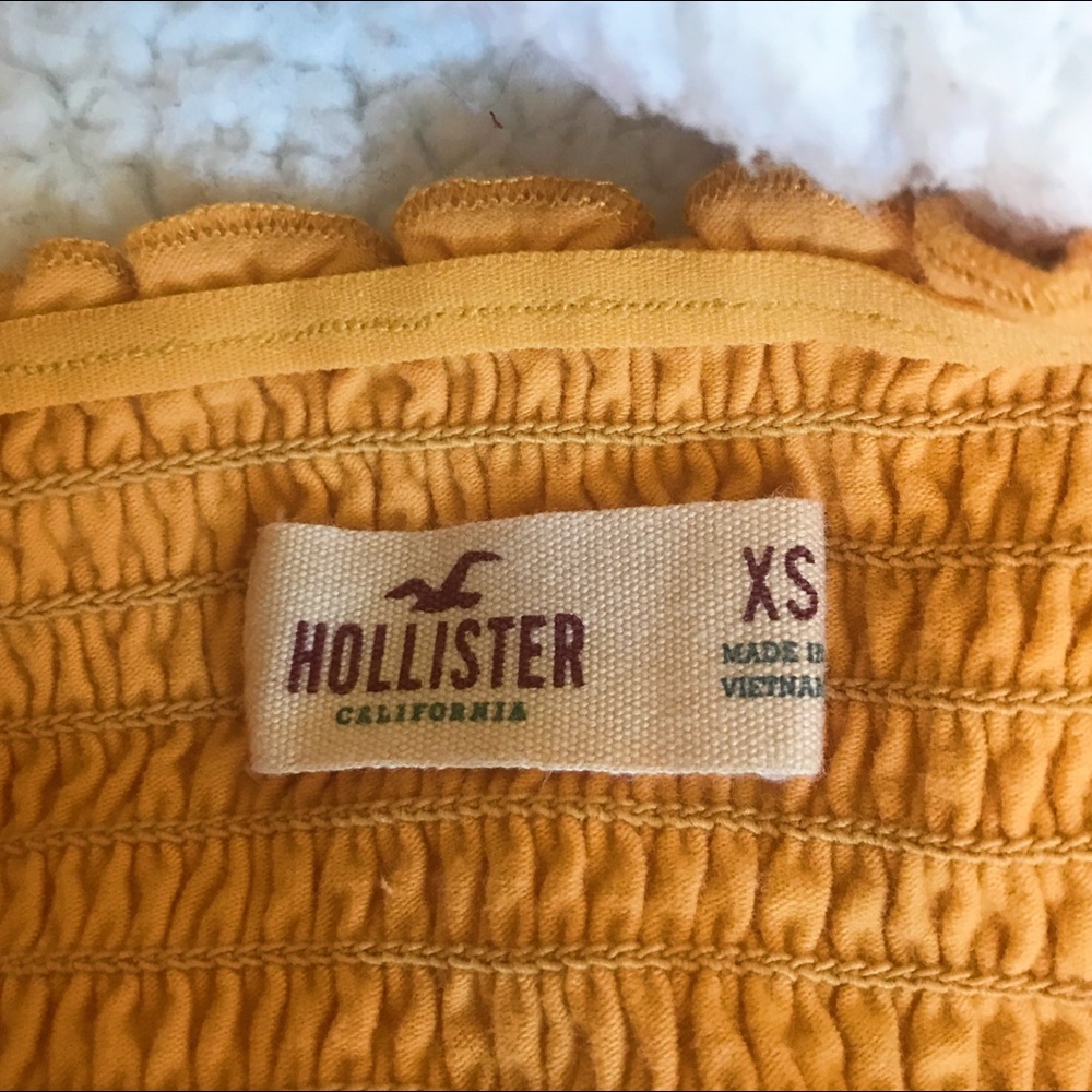 Yellow Ribbed Off-The-Shoulder Top - Picture 3 of 4